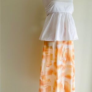 Vintage Abstract Button-up Maxi Skirt